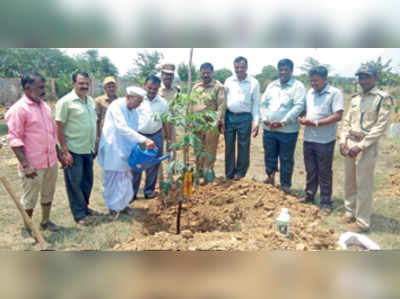 ಶಾಲೆ ಆವರಣದಲ್ಲಿ ಸಸಿ ನೆಡುವ ಕಾರ್ಯಕ್ರಮ