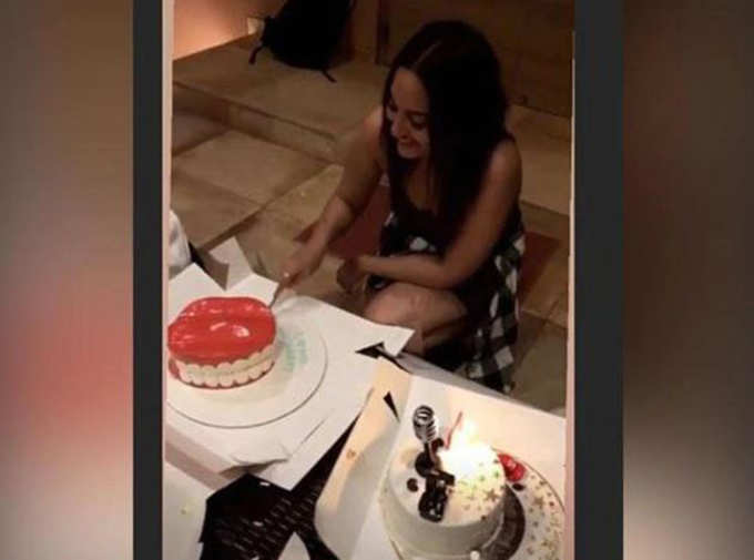 Sonakshi Sinha celebrates 32nd birthday with rockstar-themed cake