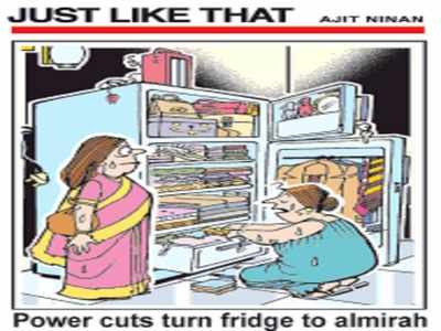 Cartoon Jokes: కరెంట్ కోతల ఎఫెక్ట్.. అల్మారాగా మారిన ఫ్రిజ్!