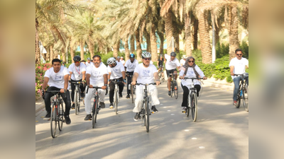 सऊदी: भारतीय दूतावास ने शांति के लिए गांधी साइकिल रैली का आयोजन