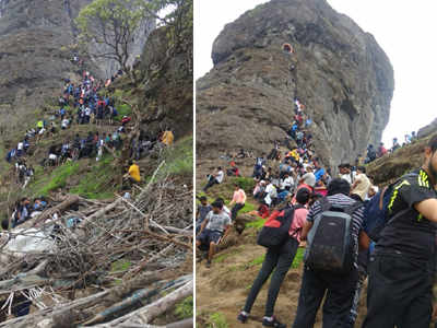 हरिहर गडावर पर्यटकांची गर्दी, सुरक्षेचा मुद्दा ऐरणीवर