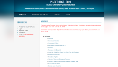 PUCET Merit List 2019: पंजाब यूनिवर्सिटी में अंडरग्रेजुएट दाखिले की मेरिट लिस्ट जारी, इस लिंक से देखें
