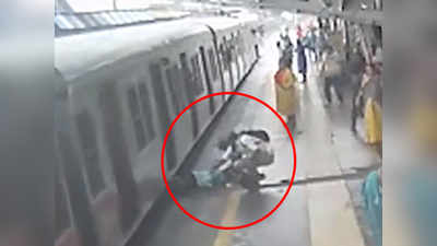 भाईंदर: ट्रेनखाली जाणाऱ्या प्रवाशाला रेल्वे पोलिसांनी वाचवले