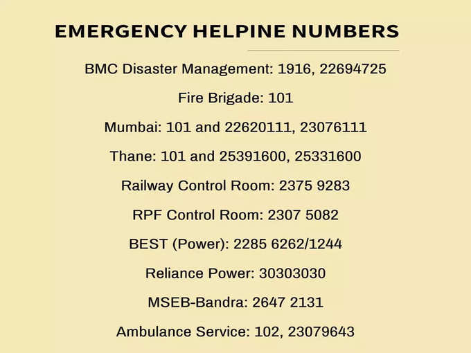 MUMBAI RAINS HELPLINE