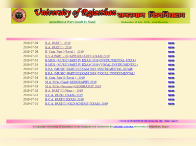 Rajasthan University Results 2019: BA/B.com/BCA के परिणाम घोषित, यहां देखें