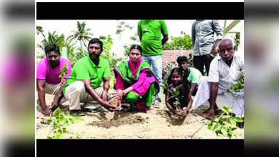गाजा चक्रवात से प्रभावित गांव में लगाए गए 3000 पौधे