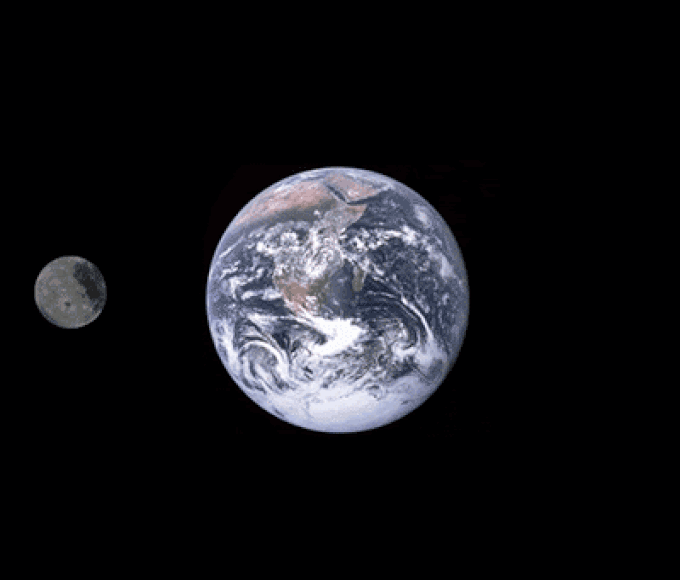 moon orbiting earth
