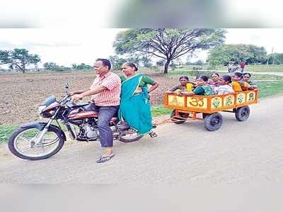 బైక్ ట్రాలీ.. అన్నదాత అద్భుత సృష్టి