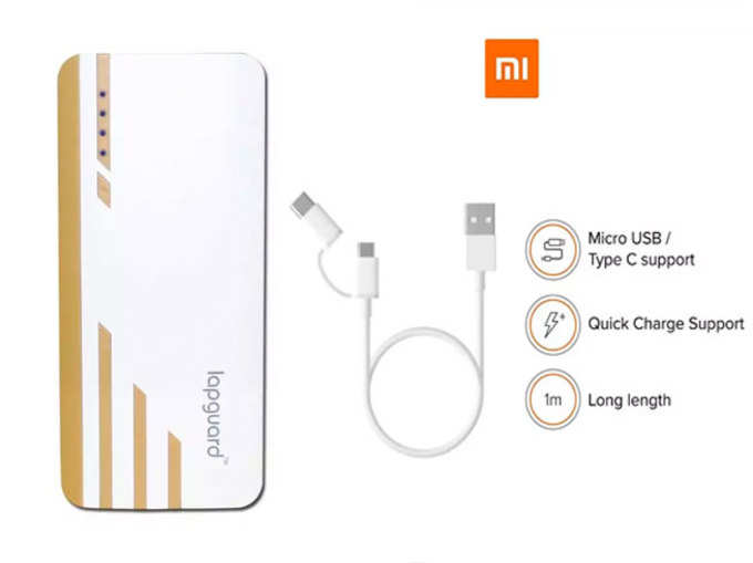 Lapguard Sailing-1530 13000mAh power bank और Xiaomi Mi 2-in-1 USB Cable