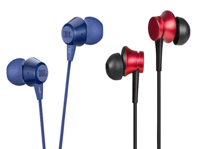 Xiaomi Mi earphones और JBL C50HI in-ear headphones