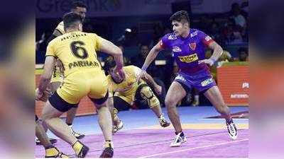 Telugu Titans அணியை ஒரு புள்ளியில் வீழ்த்திய தபாங்க் டெல்லி