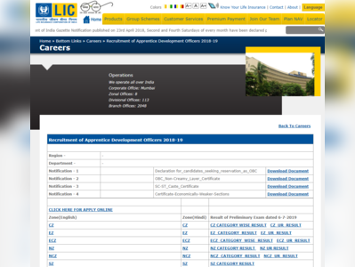 LIC ADO Prelims Result 2019 और LIC AAO Mains रिजल्ट घोषित, यहां देखें