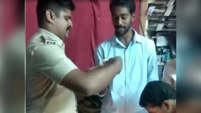 कर्नाटक: पुलिस थाने में मनाया चोरी के आरोपी का जन्मदिन, विडियो वायरल