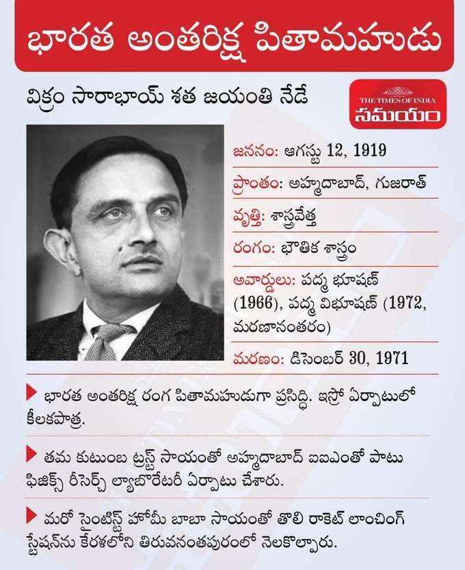 Vikram Sarabhai Birth Anniversary