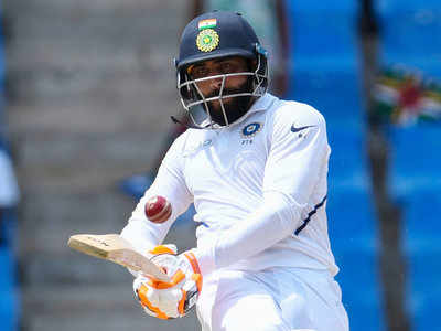 IND vs WI: रहाणे के बाद जडेजा की फिफ्टी, भारत ने पहली पारी में बनाए 297 रन