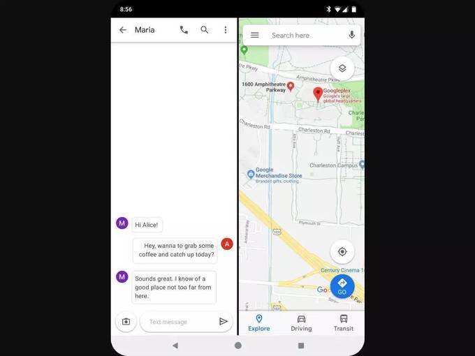 Android 10 Foldable Smartphone UI