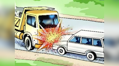जौनपुरः टायर फटने के बाद कार से टकराया ट्रक, 3 की मौत, 2 घायल