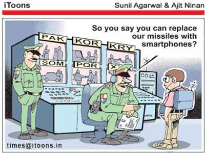 Cartoon Jokes: ఆయుధాలకు బదులుగా స్మార్ట్‌ఫోన్స్ !