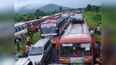 गणेशभक्त खोळंबले; मुंबई-गोवा महामार्गावर वाहतूक कोंडी