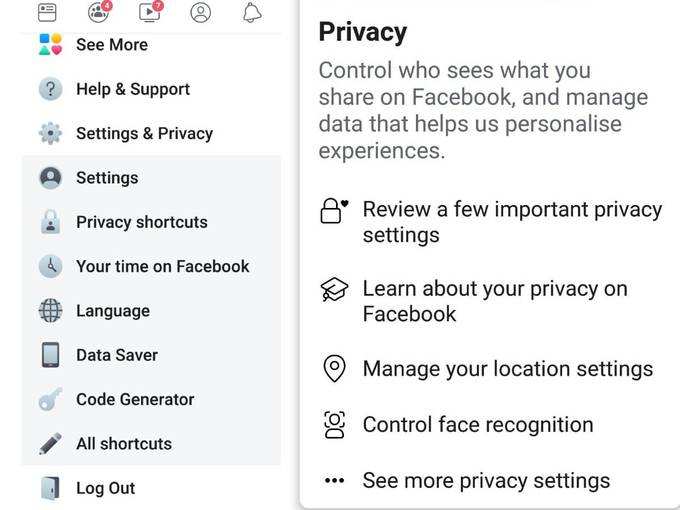 how to turn off facial recognition feature in facebook STEP O1