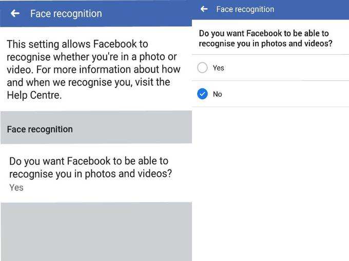 how to turn off facial recognition feature in facebook STEP 02