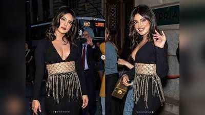 ब्लैक ड्रेस में बेहद सेक्सी लग रही थीं Priyanka Chopra