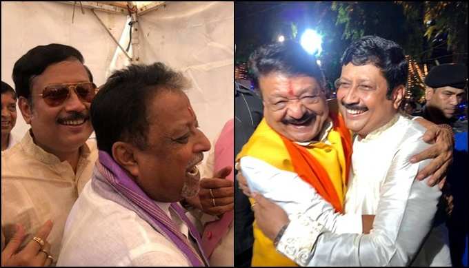 BJP নেতাদের সঙ্গে সব্যসাচী দত্ত। (ছবি সৌজন্য: ফেসবুক)