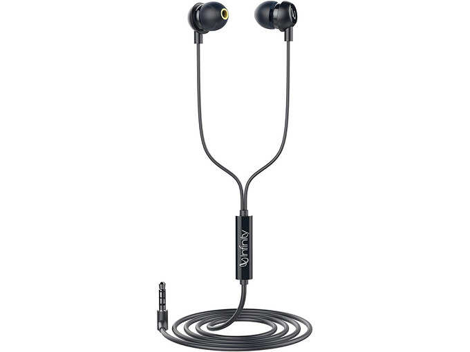 Infinity (JBL) Zip 20 in-Ear Deep Bass Headphones with Mic (Charcoal Black)