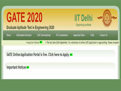 GATE 2020 ರಿಜಿಸ್ಟ್ರೇಷನ್‌ಗೆ ಇಂದು ಕಡೆ ದಿನ: ಆನ್‌ಲೈನ್ ಲಿಂಕ್‌ ಇಲ್ಲಿದೆ