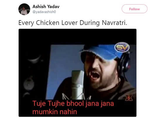 navratri memes, नवरात्रि पर नॉन-वेज से तो पीछा छुड़ा लेंगे लेकिन इन जोक्‍स  से कैसे? - these funny jokes and memes related to navratri and chicken will  make you laugh - Navbharat
