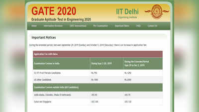 GATE 2020: ವಿಳಂಬ ಶುಲ್ಕದೊಂದಿಗೆ ಅ.5 ವರೆಗೆ ಅರ್ಜಿಗೆ ಅವಕಾಶ