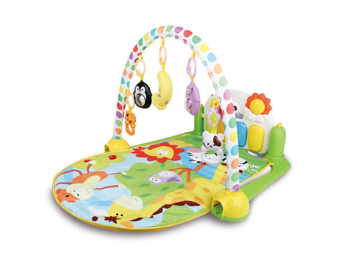 R for Rabbit First Play Baby Gym Play Matt with Hanging Toys & Piano Green