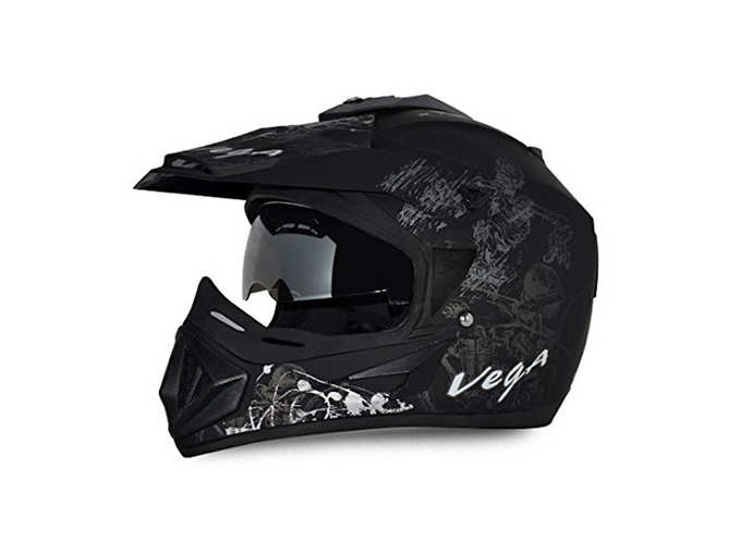 Vega Off Road OR D V SKT DKS_M Sketch Full Face Graphic Helmet  Dull Black and Silver M