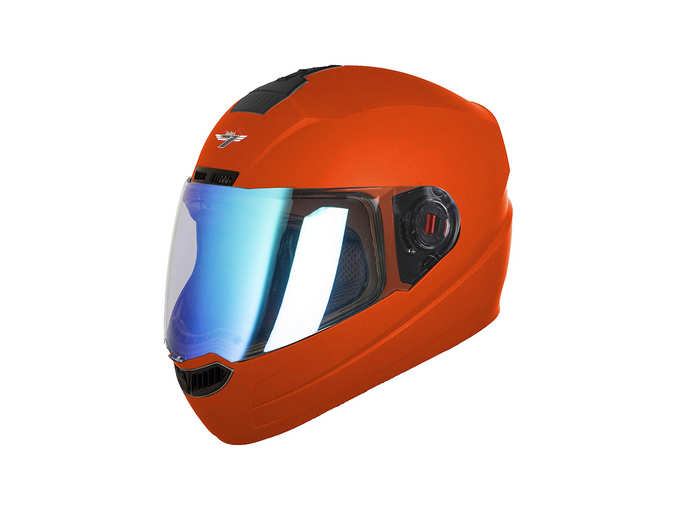Steelbird SBA-1 7Wings Full Face Helmet in Matt Finish Large 600 MM  KTM Orange with Night Vision Blue Visor