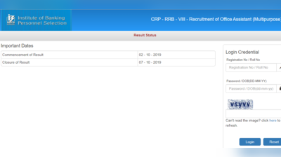 IBPS Assistant Result 2019: ऑफिस असिस्टेंट प्री परीक्षा का रिजल्ट घोषित, यहां देखें