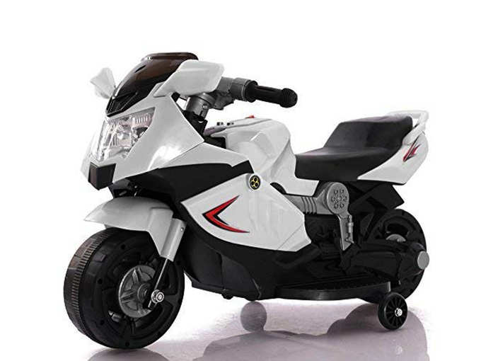 Toy House Rechargeable Battery Operated Mini Ninja Superbike Ride-On for Kids White 1.5-3 Years