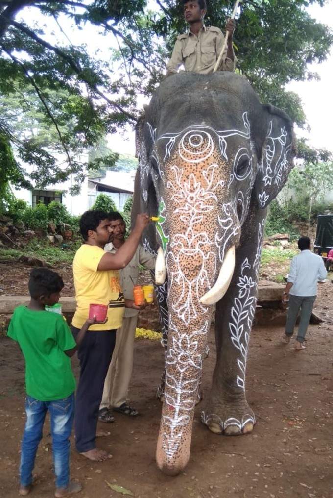 ಮೂರು ಆನೆಗಳ ಬಲದೊಂದಿಗೆ ಜಂಬೂಸವಾರಿ