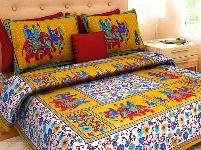 Traditional Jaipuri Print Bed Sheet