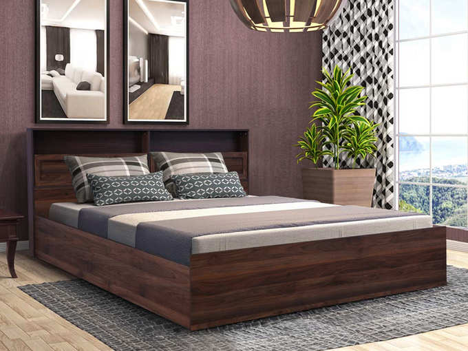 HomeTown Alyssa Engineered Wood Box Storage Queen Size Bed