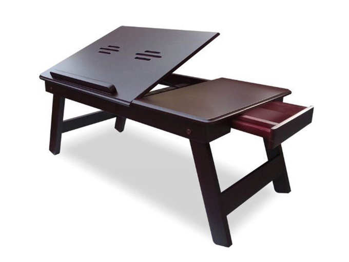 Ebee Brown Laptop Table with Drawer