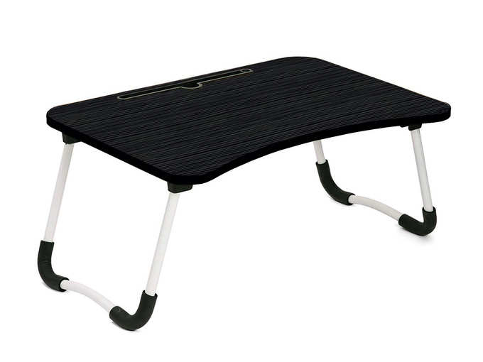 TARKAN Foldable Wooden Laptop Desk for Bed (Walnut Black)