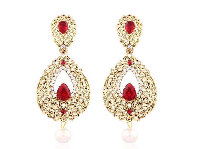 I Jewels Gold Plated Traditional Earrings for Women