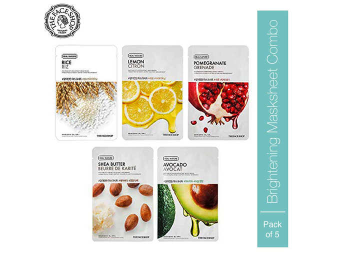 The Face Shop Unisex Brightening Masksheet Combo