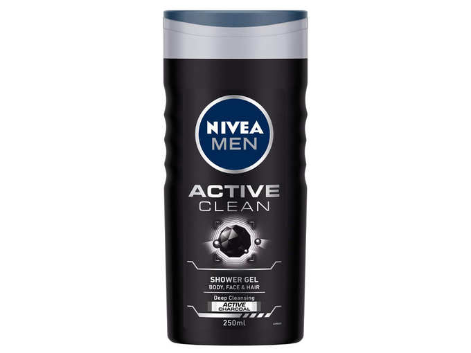 NIVEA MEN Hair, Face &amp; Body Wash, Active Clean Shower Gel, 250ml