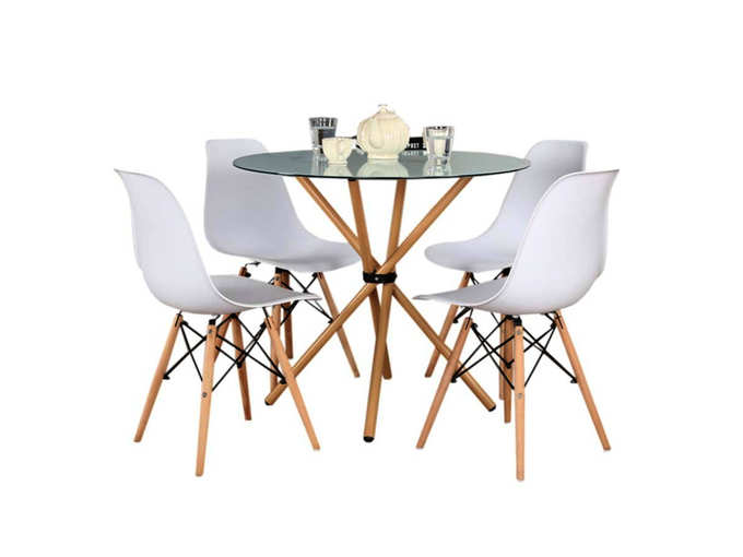 HomeTown Corona Metal And Glass Four Seater Dining Set