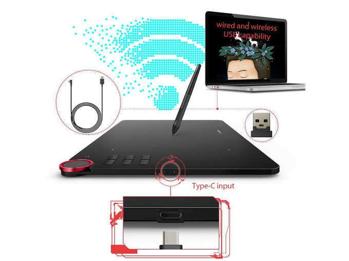 XP Pen Deco03 Award Winning Wireless Graphics Drawing Tablet Pen Tablet