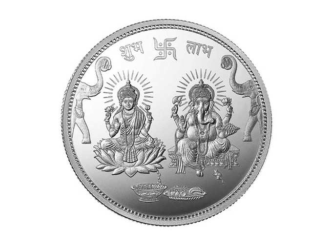 MMTC-PAMP Arihant Gems and Jewels 10 g Ganesh Lakshmi Ji Silver (999) Coin