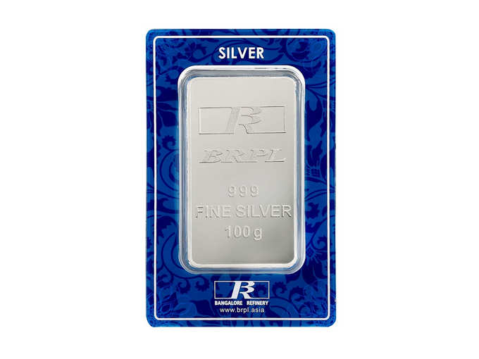 Bangalore Refinery 999 Purity Silver Bar 100 Gram