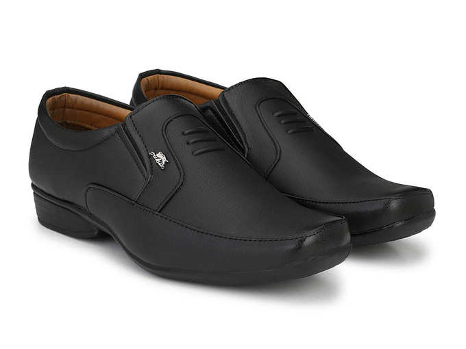 Stylelure Men&#39;s Leather Black Formal Shoes for Men