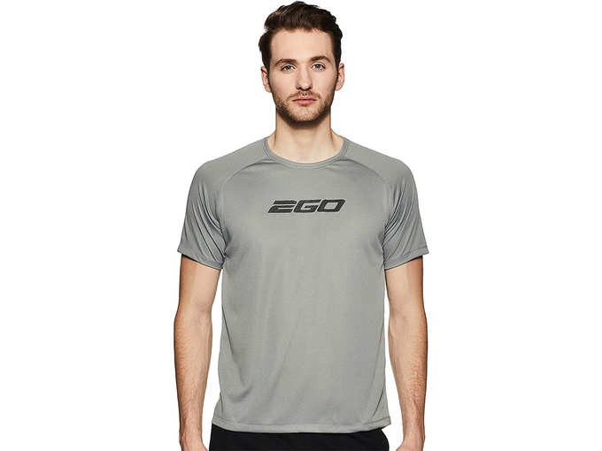 2Go Mens Solid Regular Fit T-Shirt